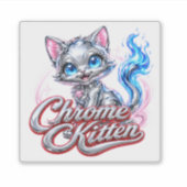 autocollant CHATON CHROMÉ (Devant)