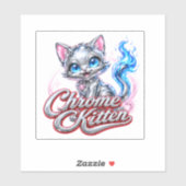 autocollant CHATON CHROMÉ (Feuille)