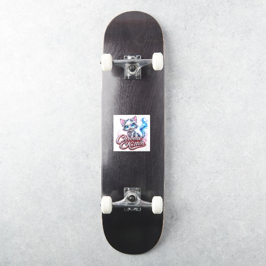autocollant CHATON CHROMÉ (Skateboard)