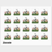 Autocollant Chats Mignons Monogramme (Feuille)
