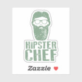 Autocollant chef Hipster (Feuille)