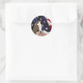 Autocollant Cheval Drapeau américain (Sac)