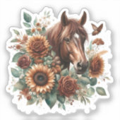 Autocollant Cheval Majestueux – Éléments Équestres (Recto)