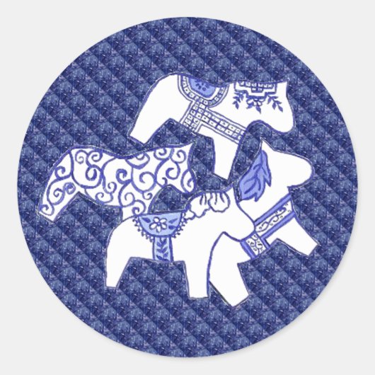 Autocollant Chevaux bleu et blanc (Devant)