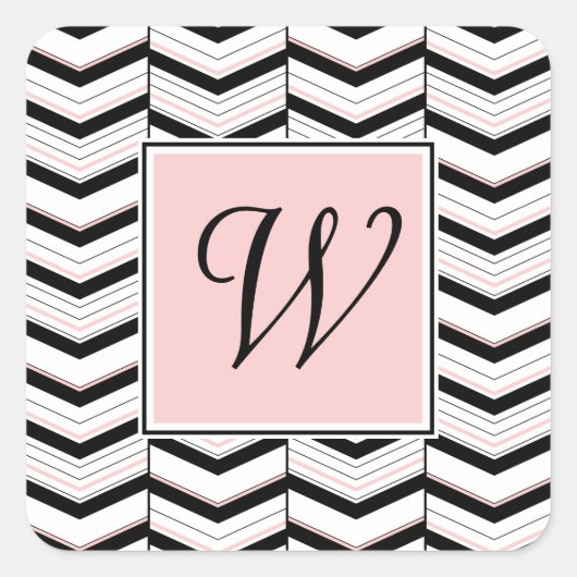 Autocollant Chevron noir blanc et blanc (Devant)