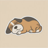 Autocollant Chien Endormi Adorable (Devant)