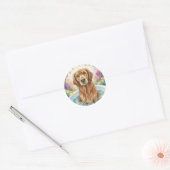 Autocollant Chien Retriever Doré Mignon (Enveloppe)