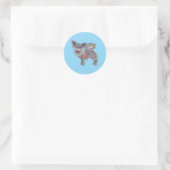 Autocollant Chihuahua Rond Classique (Sac)