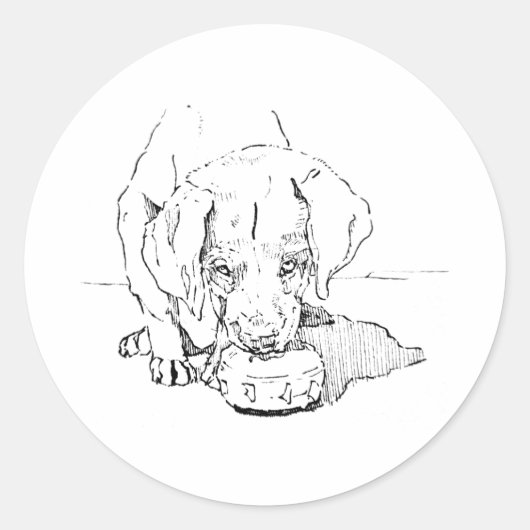 Autocollant chiot Labrador, (Devant)