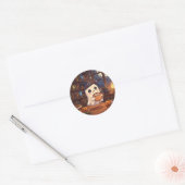 Autocollant Chocolat Chaud Fantôme Mignon (Enveloppe)