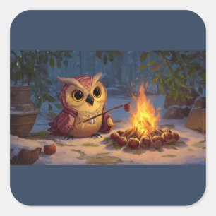 Autocollant Chouette Cozy – Un petit moment au feu