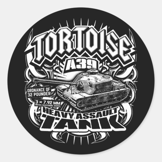 Autocollant circulaire A39 Tortoise classique (Devant)