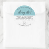Autocollant circulaire d'alerte d'allergie bleue (Sac)