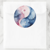 Autocollant circulaire Pastel Aquarelle Yin Yang (Sac)