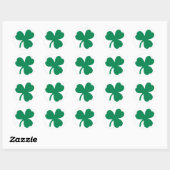Autocollant circulaire Shamrock irlandais (Feuille)