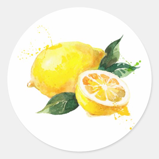 Autocollant citron aquarelle (Devant)