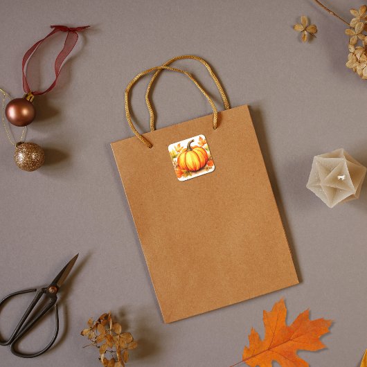 Autocollant Citrouille d'Automne - Sceau d'Automne