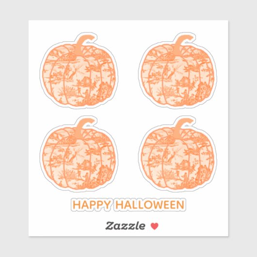 Autocollant Citrouilles Toile Orange (Feuille)