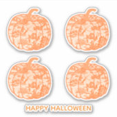 Autocollant Citrouilles Toile Orange (Devant)