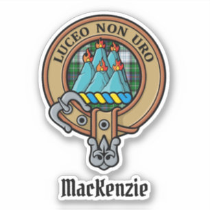 Autocollant Clan MacKenzie Crête sur Tartan de Rob
