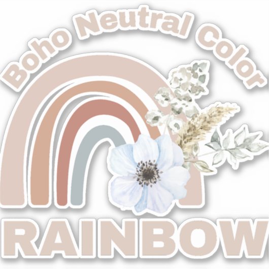 Autocollant classique arc-en-ciel floral couleur n (Devant)