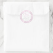 Autocollant classique Baby Shower Gingham rose (Sac)