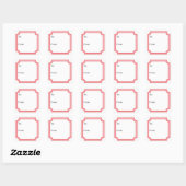 Autocollant Classique Carré Rouge (Feuille)