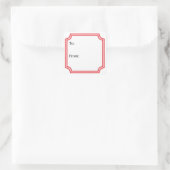 Autocollant Classique Carré Rouge (Sac)
