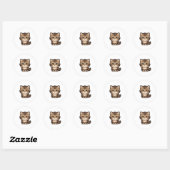 Autocollant Classique de Chat Mignon Tabby Brun (Feuille)