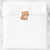 Autocollant Classique de Chaton Tabby Orange Bébé (Sac)