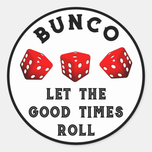Autocollant Classique de Soirée de Jeu Bunco (Devant)