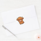 Autocollant Classique de Vache Highland Bébé Migno (Enveloppe)