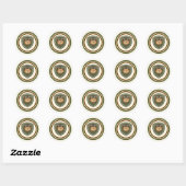 Autocollant Classique Rond Militaire Aviator Bear (Feuille)