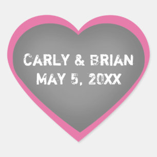Autocollant Coeur Couples Mariage Chalkboard perso