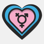 Autocollant Cœur de la Fierté Trans (Devant)