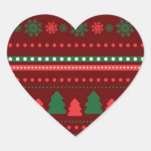 Autocollant Cœur de Noël