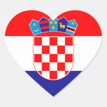 Autocollant Coeur du drapeau croate