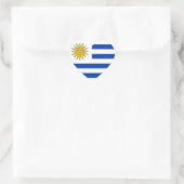 Autocollant coeur du drapeau uruguayen (Sac)