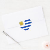 Autocollant coeur du drapeau uruguayen (Enveloppe)