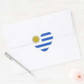 Autocollant coeur du drapeau uruguayen (Enveloppe)