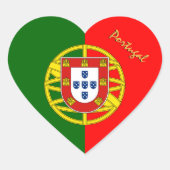 Autocollant coeur du Portugal, Drapeau portugais p (Devant)