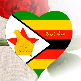 Autocollant cœur du Zimbabwe, Drapeau patriotique