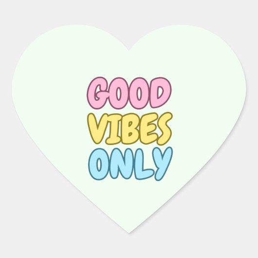 Autocollant cœur Good Vibes Only (Devant)