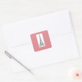 Autocollant Cœur Rose Paris Tour Eiffel (Enveloppe)