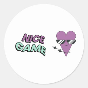 Autocollant Cœur Violet Cool – Jeu Sympa Rétro Gam