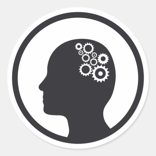 Autocollant | Cogs travaillant dans le cerveau (Devant)