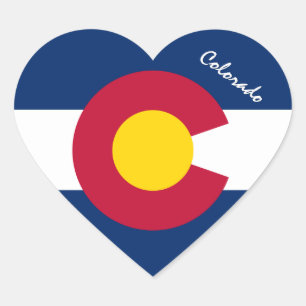 Autocollant Colorado, Cœur, Drapeau patriotique du