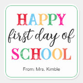 Autocollant coloré de l'école Whiteboard (Carré) (Devant)