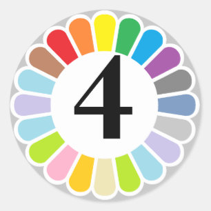 autocollant coloré du numéro 4