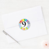 autocollant coloré du numéro 9 (Enveloppe)